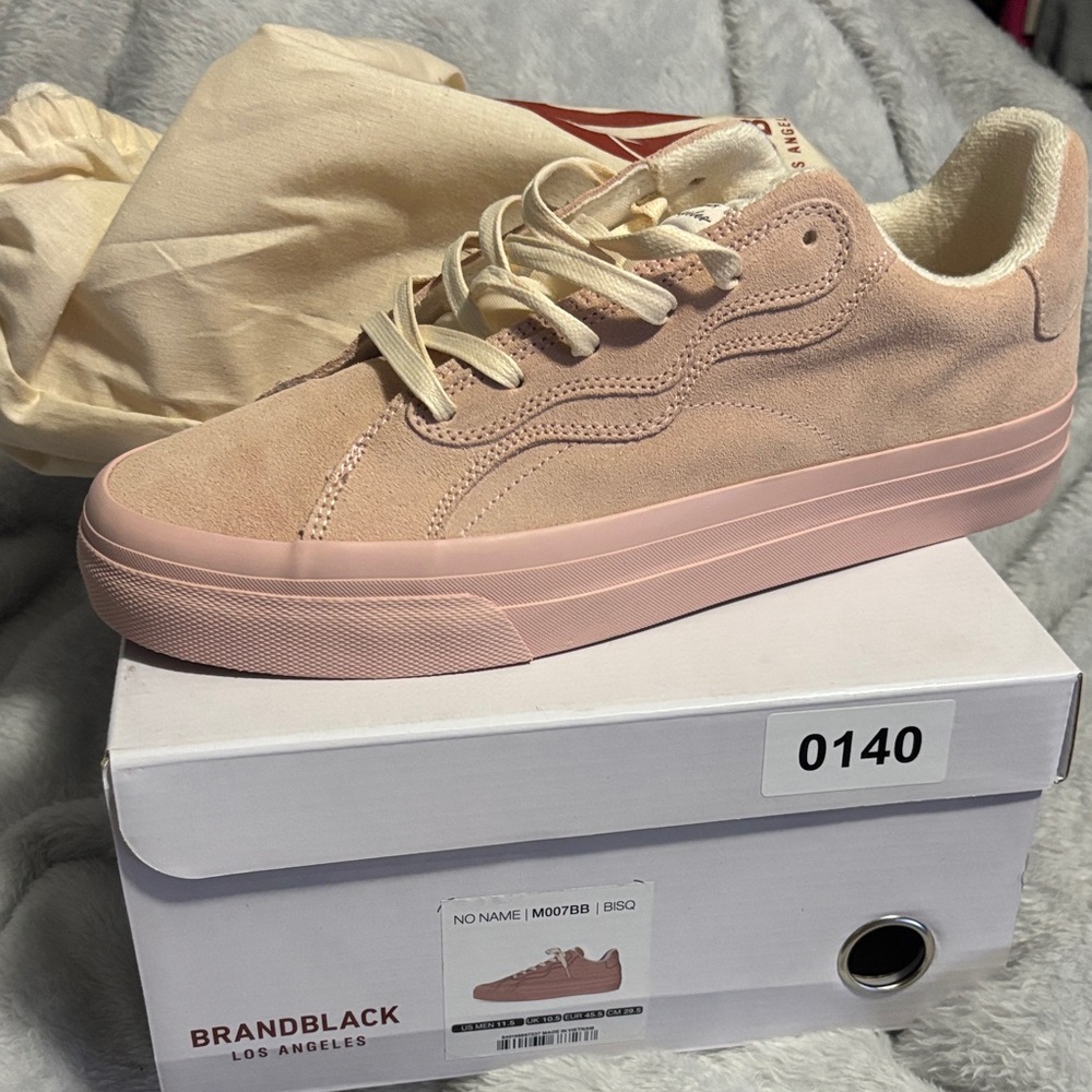Brandblack Men's. Pink Suede Sneakers